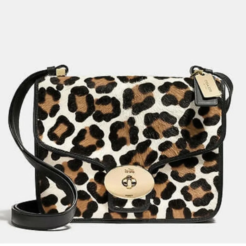 Coach Page Shoulder Bag in Ocelot Printed Haircalf F33636 Excellent cond… - Picture 2 of 14